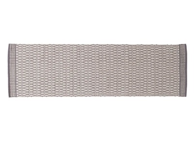 Alfombra de pasillo de algodón beige y gris 60 × 200 cm TUDY